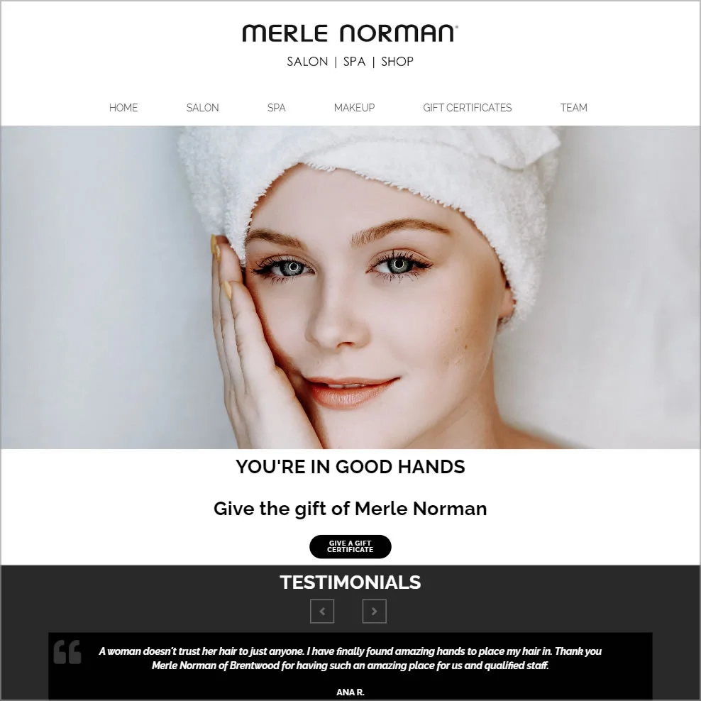 Salon and Spa Website by NeoChromatic